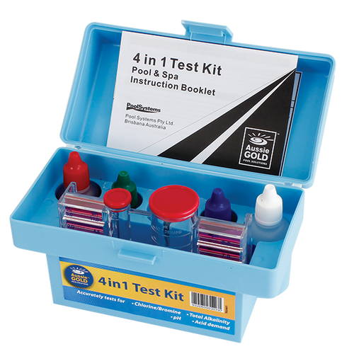 AussieGold 4 in 1 Test Kit for Swimming Pools (Chlorine, pH, Acid, Alkalinity) - Water Testing AussieGold 4 in 1 Test Kit for Swimming Pools (Chlorine, pH, Acid, Alkalinity) - Water Testing